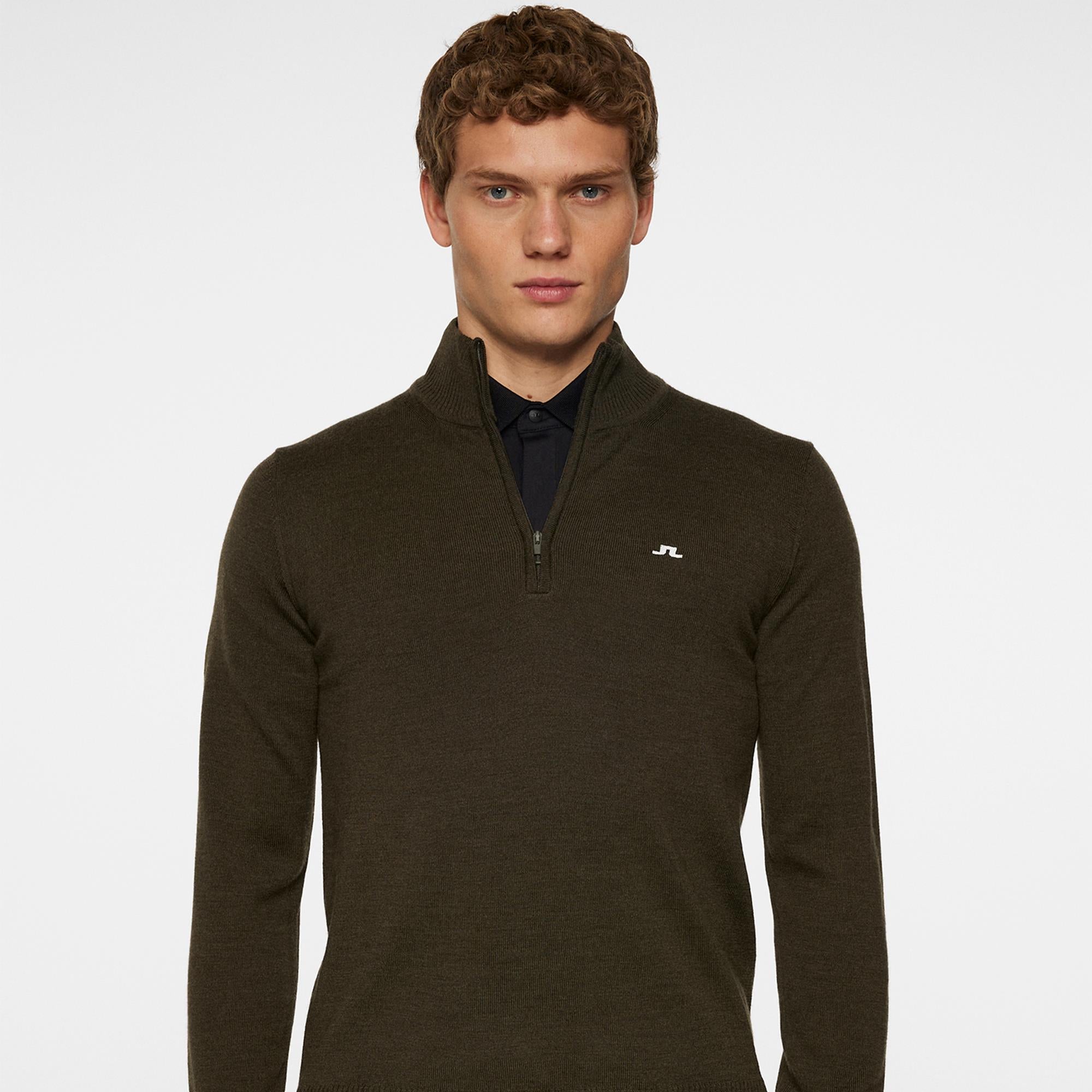 J Lindeberg Kian Tour Merino Sweater Forest Green